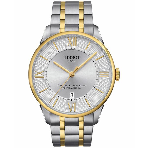 ティソット メンズ 腕時計 アクセサリー Men's Swiss Automatic Chemin Des Tourelles PVD Two-Tone Stainless Steel Bracelet Watch 42m