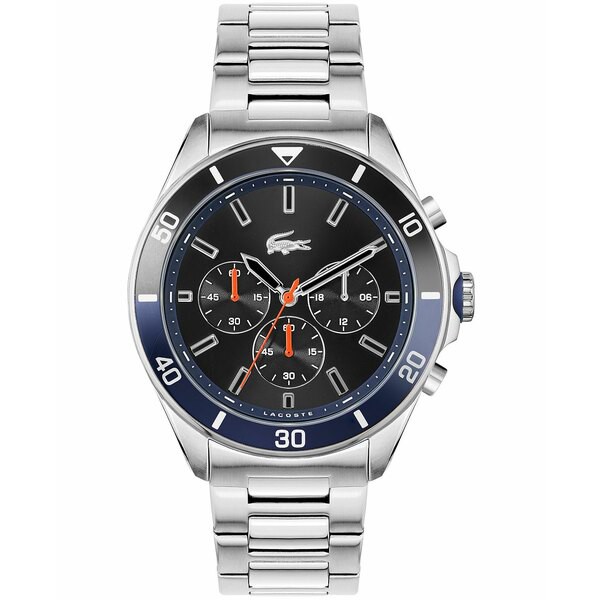 ラコステ メンズ 腕時計 アクセサリー Men's Chronograph Tiebreaker Stainless Steel Bracelet Watch 44mm Stainless Steel