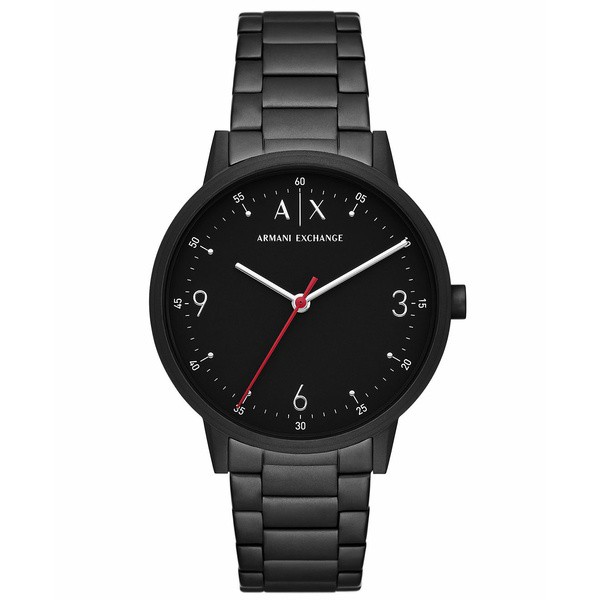 アルマーニ メンズ 腕時計 アクセサリー Men's Cayde Black-Tone Stainless Steel Bracelet Watch 42mm Black