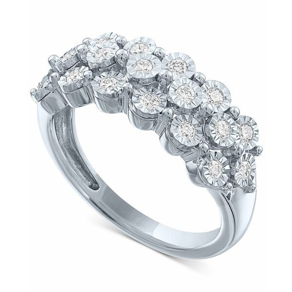 フォーエバー グロウン ダイヤモンズ レディース リング アクセサリー Lab-Created Diamond Cluster Ring (1/2 ct. t.w.) in Sterling S