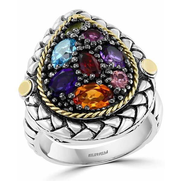 エフィー コレクション レディース リング アクセサリー EFFY® Multi-Gemstone (2-1/3 ct. t.w.) Cluster Statement Ring in Sterlin