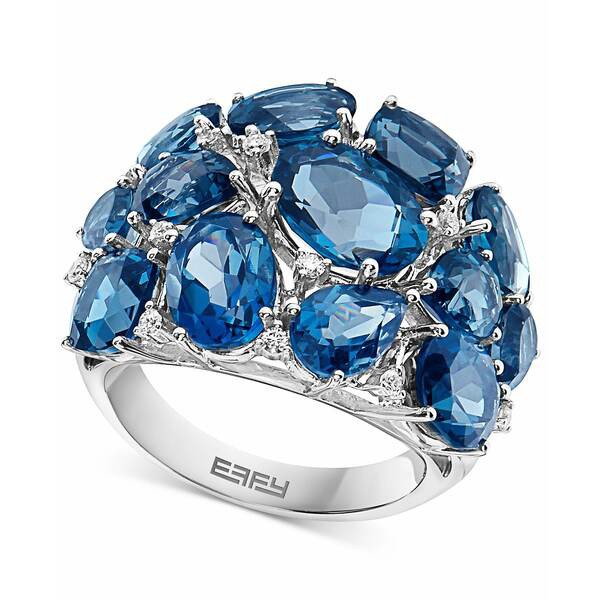 エフィー コレクション レディース リング アクセサリー EFFY® London Blue Topaz (16-1/2 ct. t.w.) & Diamond (1/6 ct. t.w.) Clu