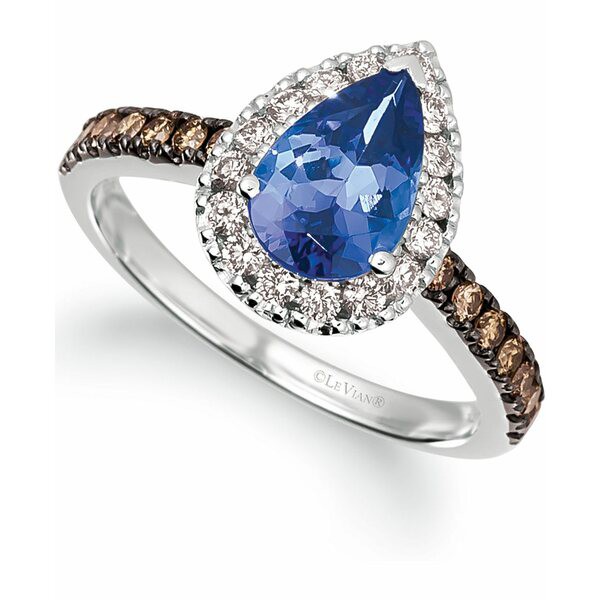 ルヴァン レディース リング アクセサリー Blueberry Tanzanite (1-1/6 ct. t.w.) & Diamond (1/2 ct. t.w.) in 14k White Gold Tanzanit