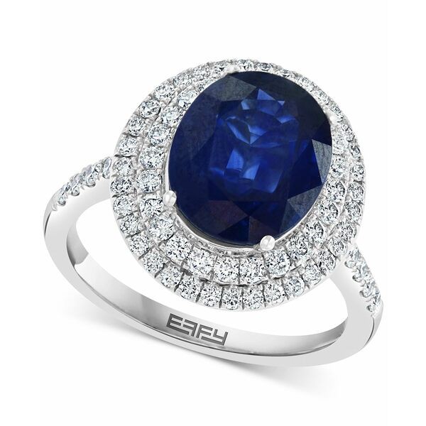 エフィー コレクション レディース リング アクセサリー EFFY® Sapphire (4-1/4 ct. t.w.) & Diamond (5/8 ct. t.w.) Double Halo Ri