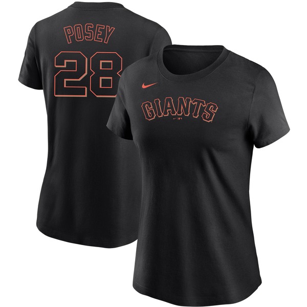 日本正規取扱店 レディース Buster 通販 Francisco Tシャツ Nike Giants San ナイキ ナイキ Name トップス Posey San Women S Number Tshirt Black 国内正規流通品