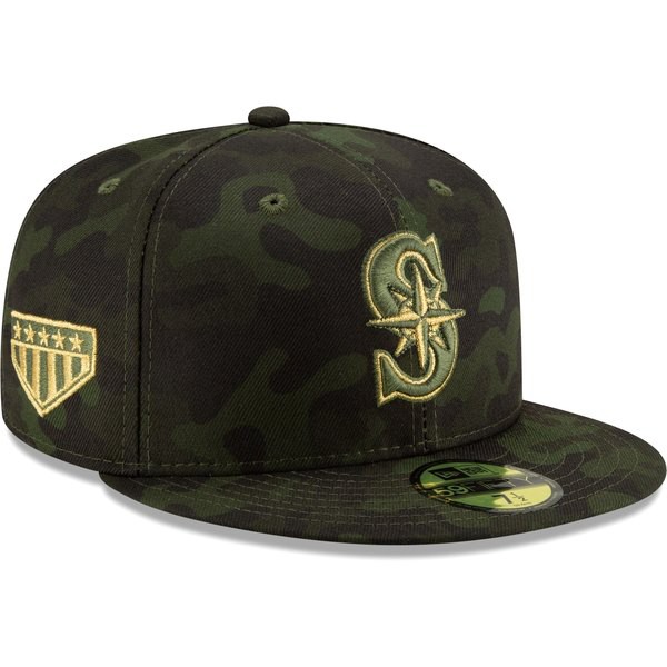 信頼 Onfield Day Forces Armed Mlb Era New Mariners Seattle アクセサリー 帽子 メンズ ニューエラ 59fifty Camo Hat Fitted 帽子