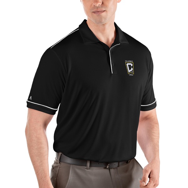 直売新品 アンティグア メンズ ポロシャツ トップス Columbus Crew Antigua Team Salute Polo Black White 輸入品販売 Triplex Ee