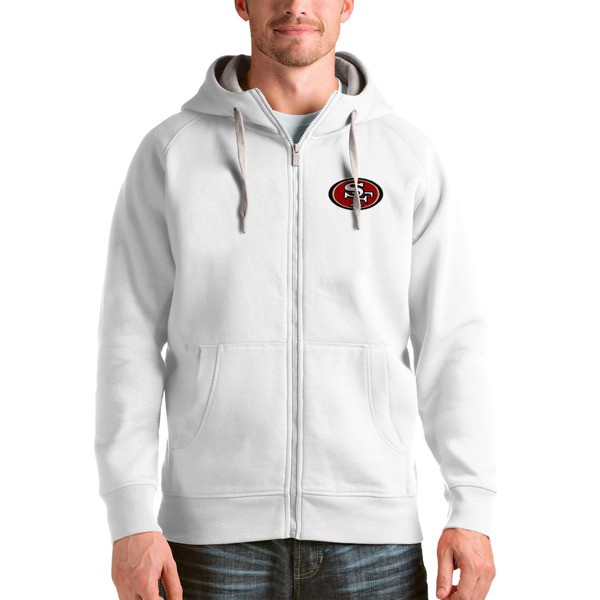 Fullzip パーカー メンズファッション アンティグア メンズ 49ers San トップス Hoodie Francisco アウター 商品ロットナンバー Victory Asty Antigua Whiteの通販は パーカー スウェットシャツ