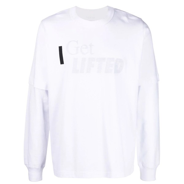 サカイ メンズ Tシャツ トップス レイヤード ロングTシャツ 101 WHITE