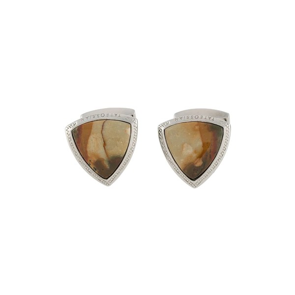 タテオシアン メンズ カフスボタン アクセサリー Rocky Jasper カフスボタン SILVER/BROWN