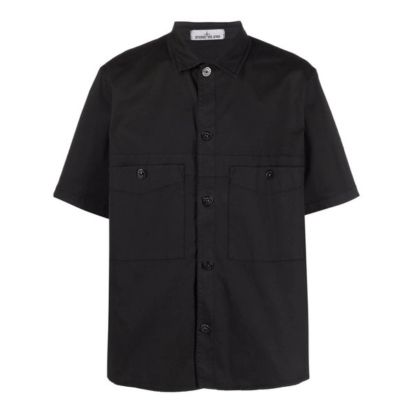 ストーンアイランド メンズ シャツ トップス ロゴパッチ シャツ V0029 BLACK