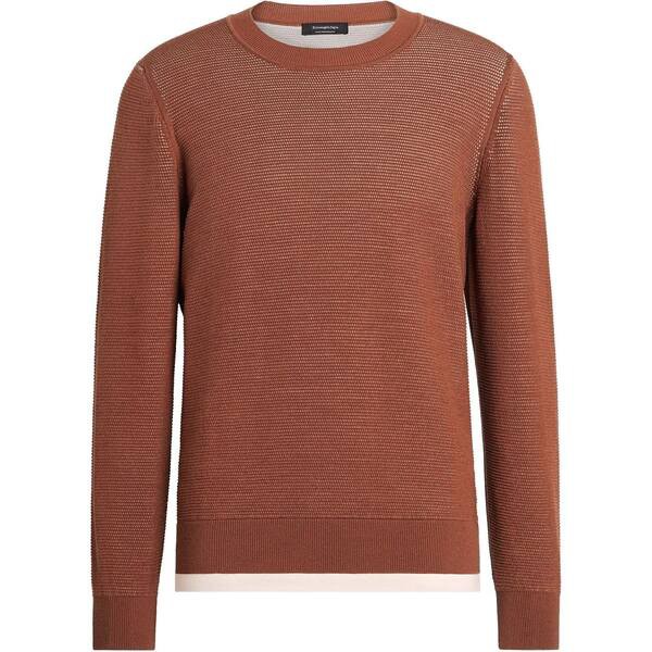 ゼニア メンズ ニット&セーター アウター contrast-trim crew-neck jumper 110 ORANGE