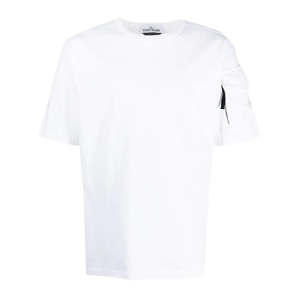 ストーンアイランド メンズ Tシャツ トップス コンパスロゴ シャツ V0001 BIANCO