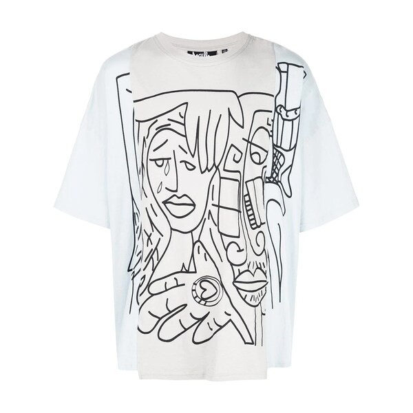 ハクーラ メンズ Tシャツ トップス Guy And His Gun Tシャツ POWDER BLUE/POWDER GREY