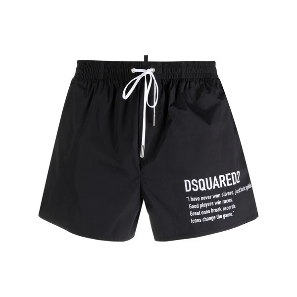 ディースクエアード メンズ カジュアルパンツ ボトムス Dsquared2 x Ibrahimovi ロゴ トランクス水着 ブラック