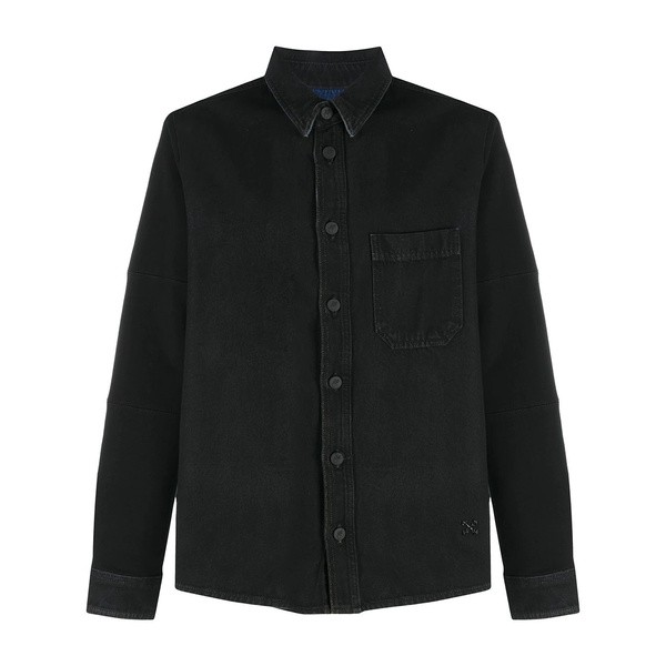 オフホワイト メンズ シャツ トップス ロゴ デニムシャツ BLACK MEDIUM BLUE