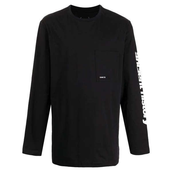 オーエーエムシー メンズ Tシャツ トップス Combine ロングTシャツ 001 BLACK