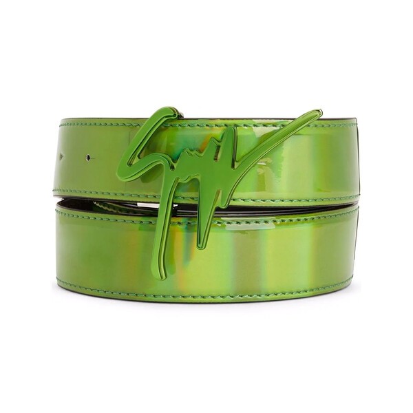 ジュゼッペザノッティ メンズ ベルト アクセサリー Giuseppe ロゴバックル ベルト Green