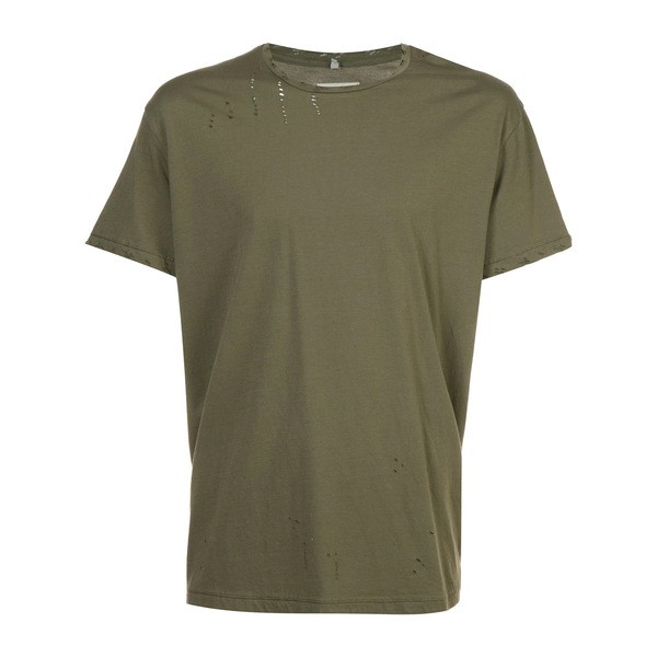 アールサーティーン メンズ Tシャツ トップス ダメージ Tシャツ OLIVE