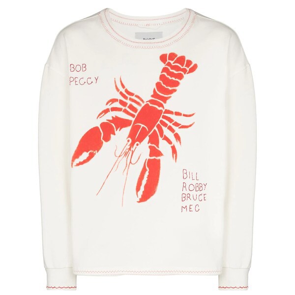 ボーディ メンズ パーカー・スウェットシャツ アウター Lobster Bake スウェットシャツ ホワイト