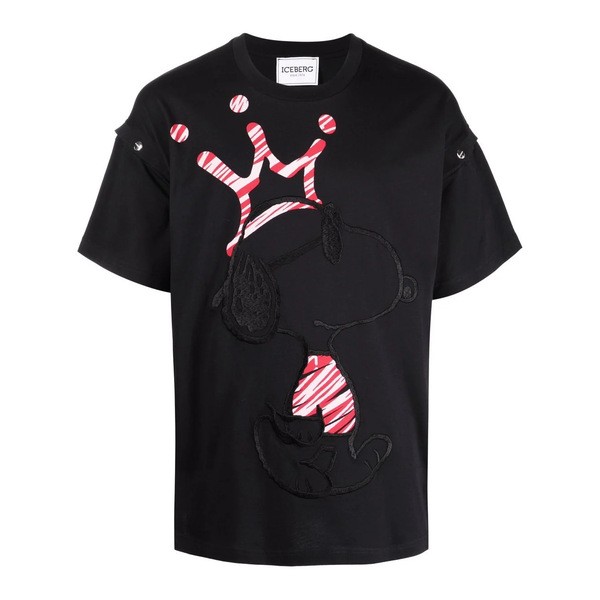 アイスバーグ メンズ Tシャツ トップス Snoopy Tシャツ 9000 BLACK