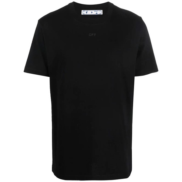 オフホワイト メンズ Tシャツ トップス ロゴ Tシャツ 1010 BLACK