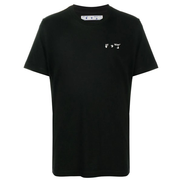 オフホワイト メンズ Tシャツ トップス ロゴ Tシャツ BLACK WHITE