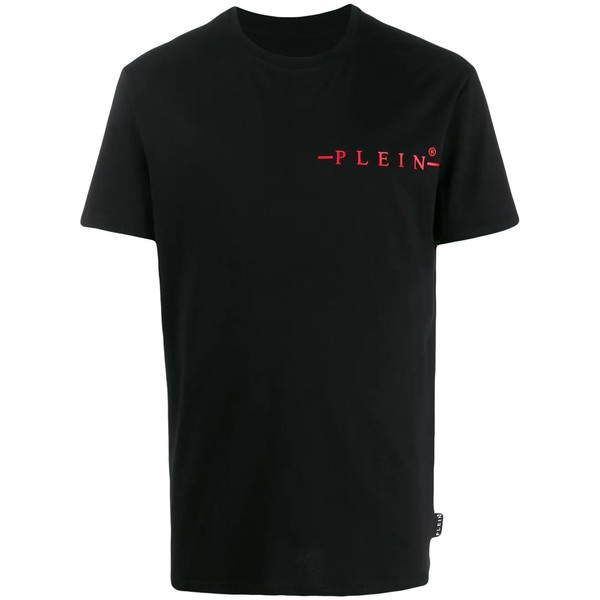 フィリッププレイン メンズ Tシャツ トップス ロゴ Tシャツ 0213 BLACK / RED