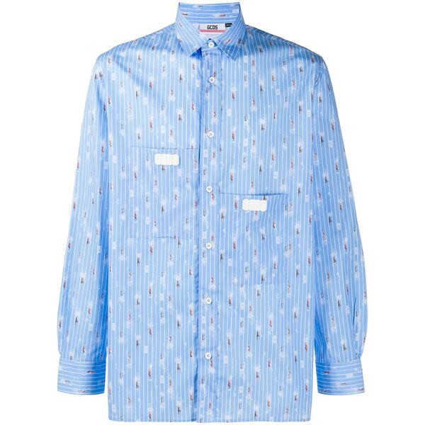 ジーシーディーエス メンズ シャツ トップス Swimmer ストライプ シャツ LIGHT BLUE