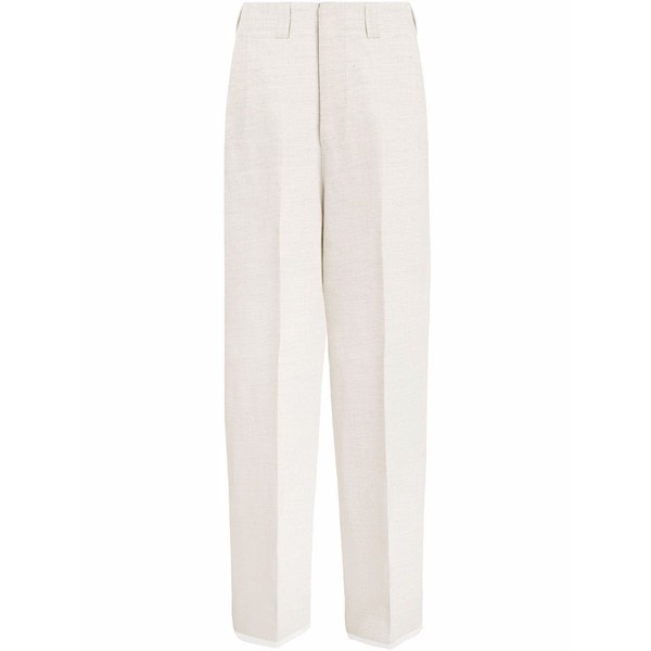 ゼニア メンズ カジュアルパンツ ボトムス lightweight wide-leg trousers White