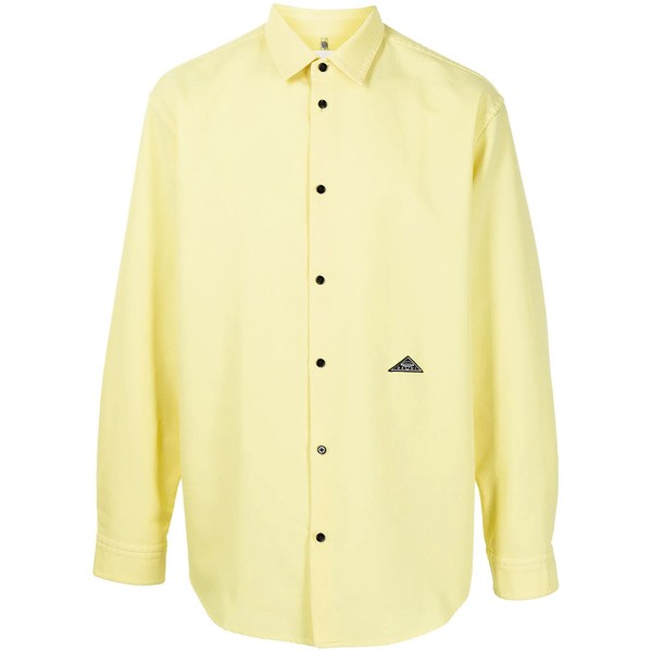 オーエーエムシー メンズ シャツ トップス ロゴパッチ シャツ 742 LIGHT YELLOW