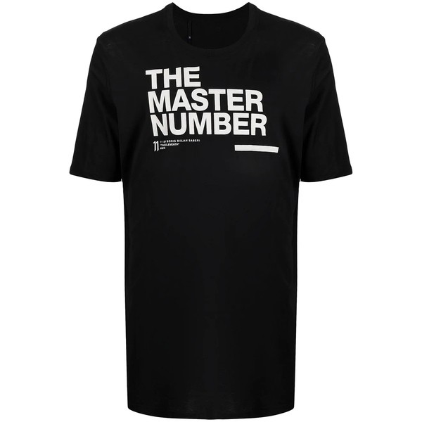 11 バイ・ボリスビジャンサベリ メンズ Tシャツ トップス クルーネック Tシャツ BLACK-THE MASTERNUMBER