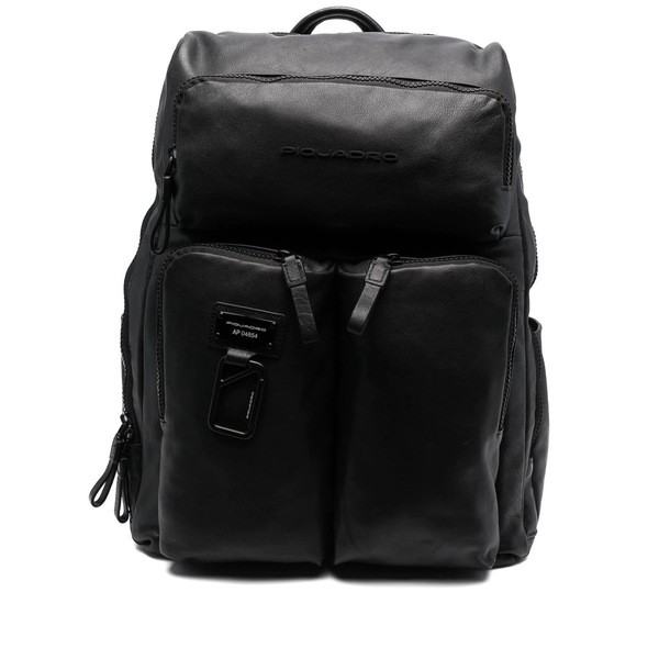 ピークアドロ メンズ バックパック・リュックサック バッグ logo-plaque detail backpack BLACK