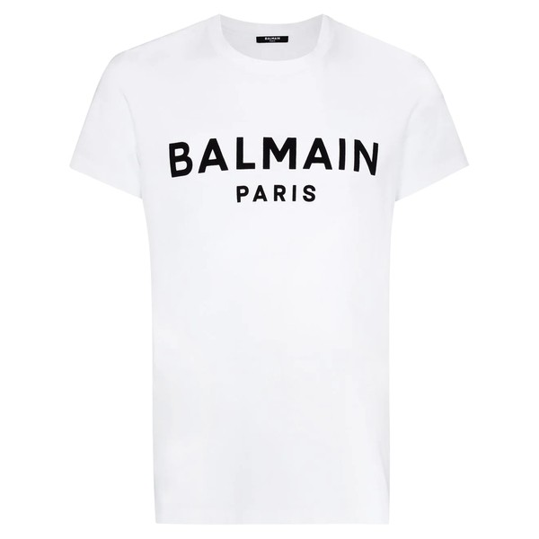 バルマン メンズ Tシャツ トップス Paris ロゴ Tシャツ GAB GAB BLANC/NOIR