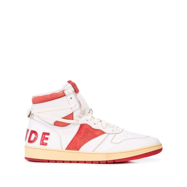 ルード メンズ スニーカー シューズ BBall ハイカット スニーカー Wht Leather/Red