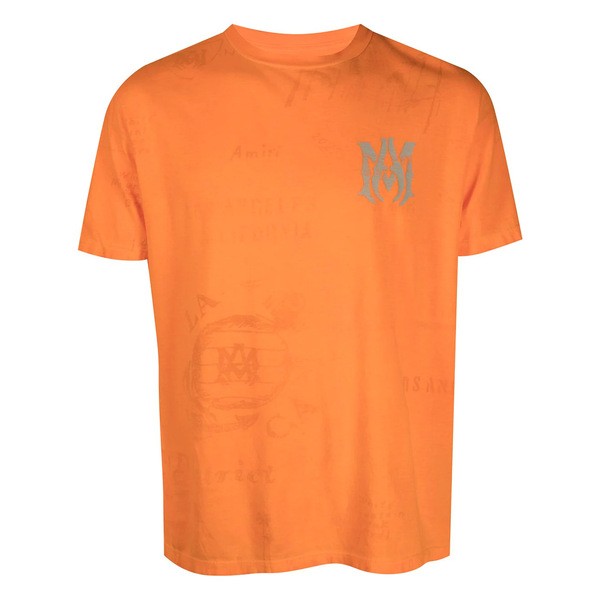 アミリ メンズ Tシャツ トップス ロゴ Tシャツ 665 ORANGE