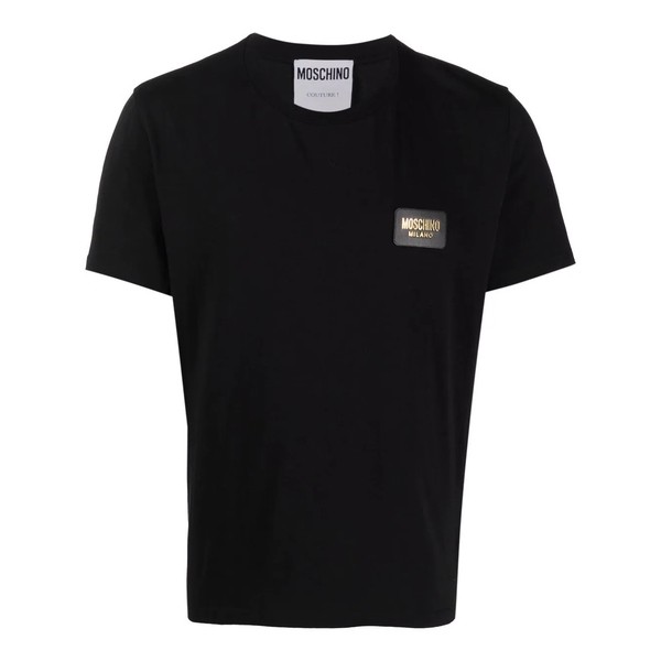 モスキーノ メンズ Tシャツ トップス ロゴ Tシャツ 0555 - Nero