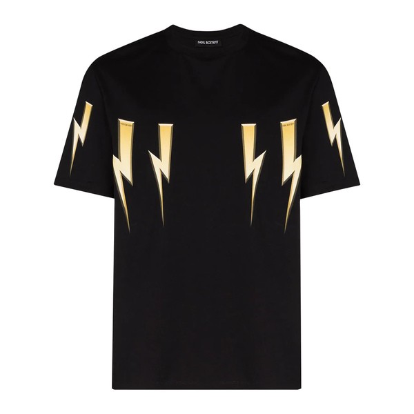 ニールバレット メンズ Tシャツ トップス プリント Tシャツ 516 BLACK/GOLD