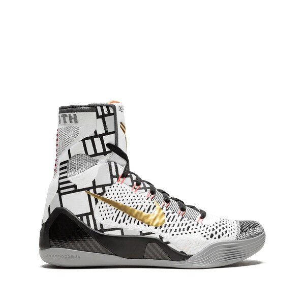 ナイキ メンズ スニーカー シューズ Kobe 9 Elite スニーカー WHITE/METALLIC GOLD-BLACK