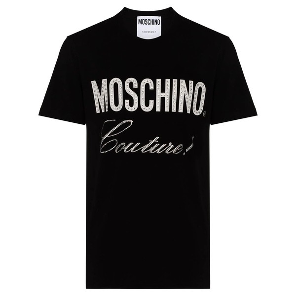 モスキーノ メンズ Tシャツ トップス MOSCH LRG CHST LG SS TEE BLK A1555 FANTASY PRINT BLACK