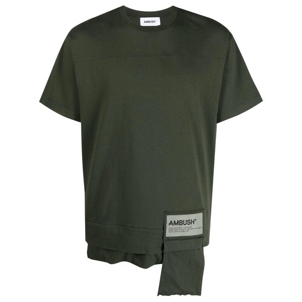 アンブッシュ メンズ Tシャツ トップス ロゴパッチ Tシャツ 5505 GREEN LIGHT GREY