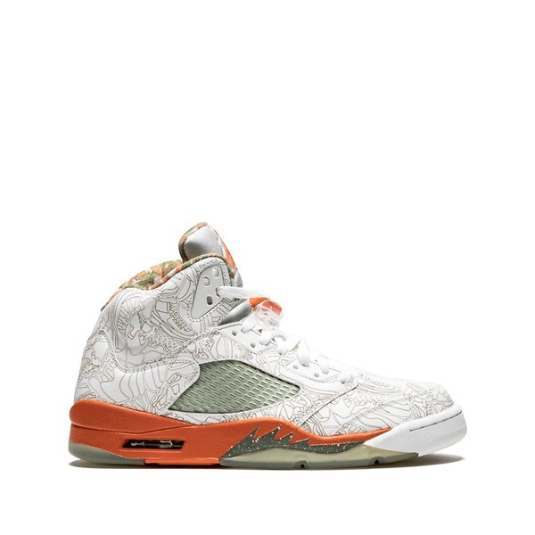 ジョーダン メンズ スニーカー シューズ Air Jordan 5 RA スニーカー WHITE/ARMY OLIVE-SLR ORNG-SN