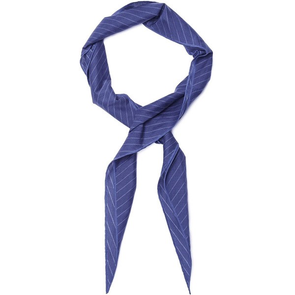 ゼニア メンズ マフラー・ストール・スカーフ アクセサリー striped pointed-tip scarf BL1 BLUE