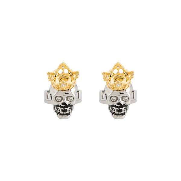 タテオシアン メンズ カフスボタン アクセサリー King Skull Show Off カフスボタン METALLIC