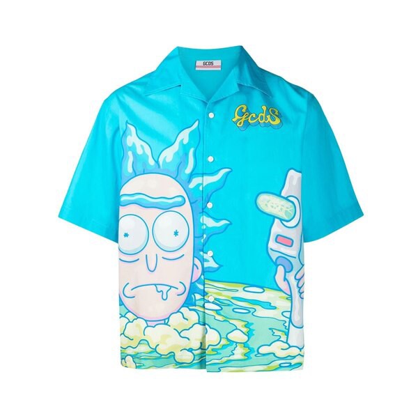 ジーシーディーエス メンズ シャツ トップス Rick And Morty シャツ LIGHT BLUE 07