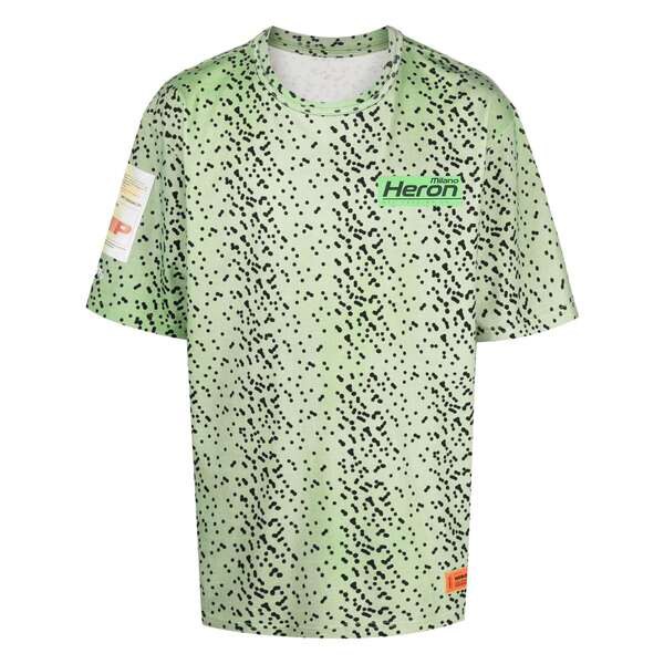 ヘロン プレストン メンズ Tシャツ トップス ポルカドット Tシャツ 5555 GREEN GREEN