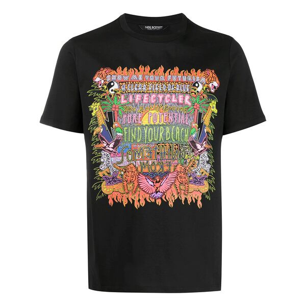 ニールバレット メンズ Tシャツ トップス グラフィック Tシャツ 1874 - BLACK/MULTICOLOR