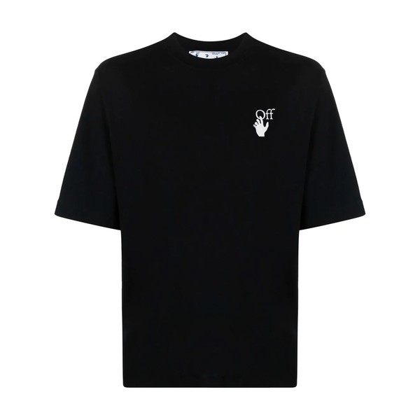 オフホワイト メンズ Tシャツ トップス Hand ロゴ Tシャツ 1001 BLACK WHITE