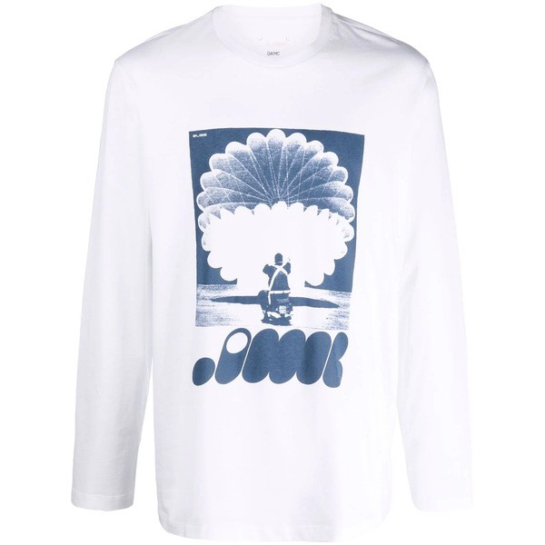 オーエーエムシー メンズ Tシャツ トップス Trance ロングTシャツ 100 WHITE