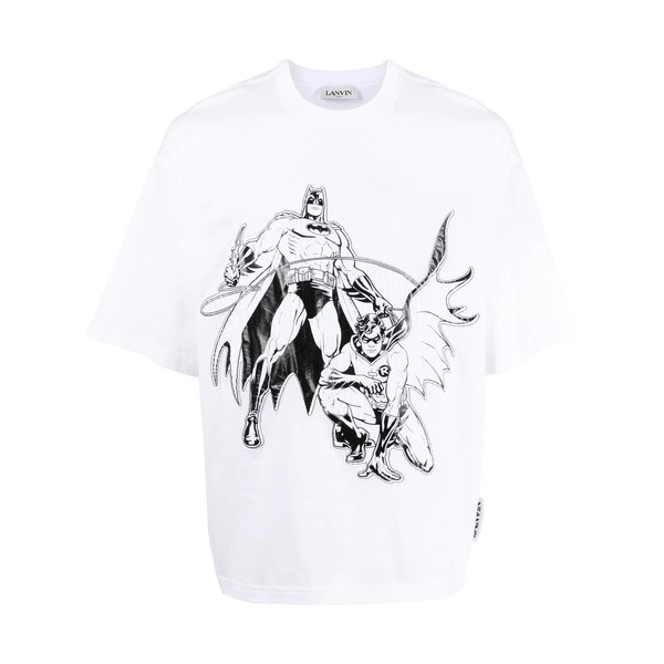 ランバン メンズ Tシャツ トップス Batman プリント Tシャツ 01 BIANCO OTTICO